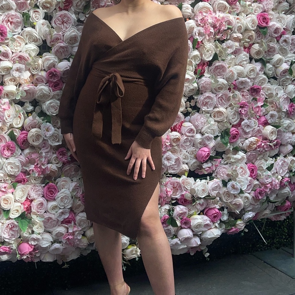 Brown Knit Dress
